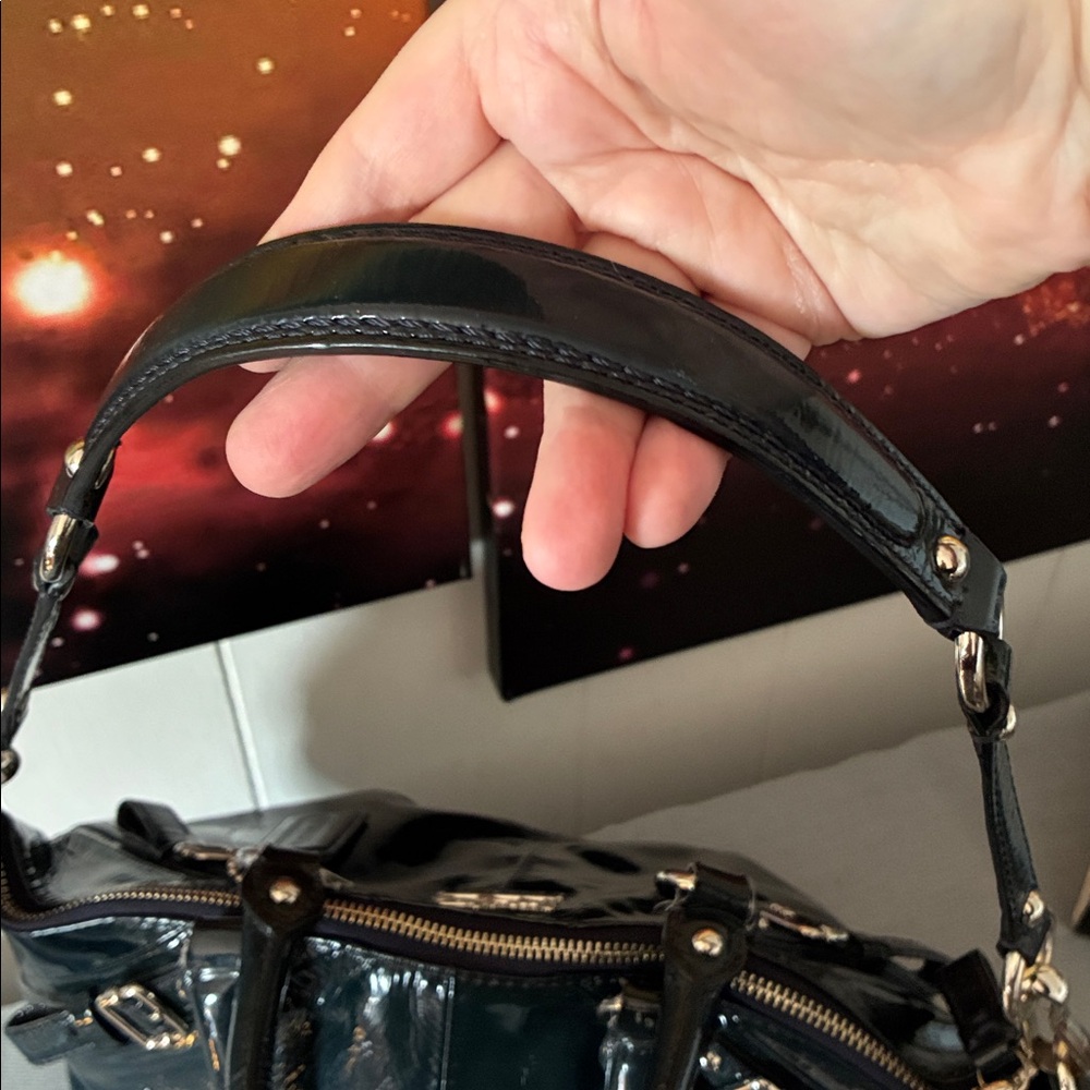 Coach Navy Madison Sophia Patent Leather Satchel - Picture 6 of 12